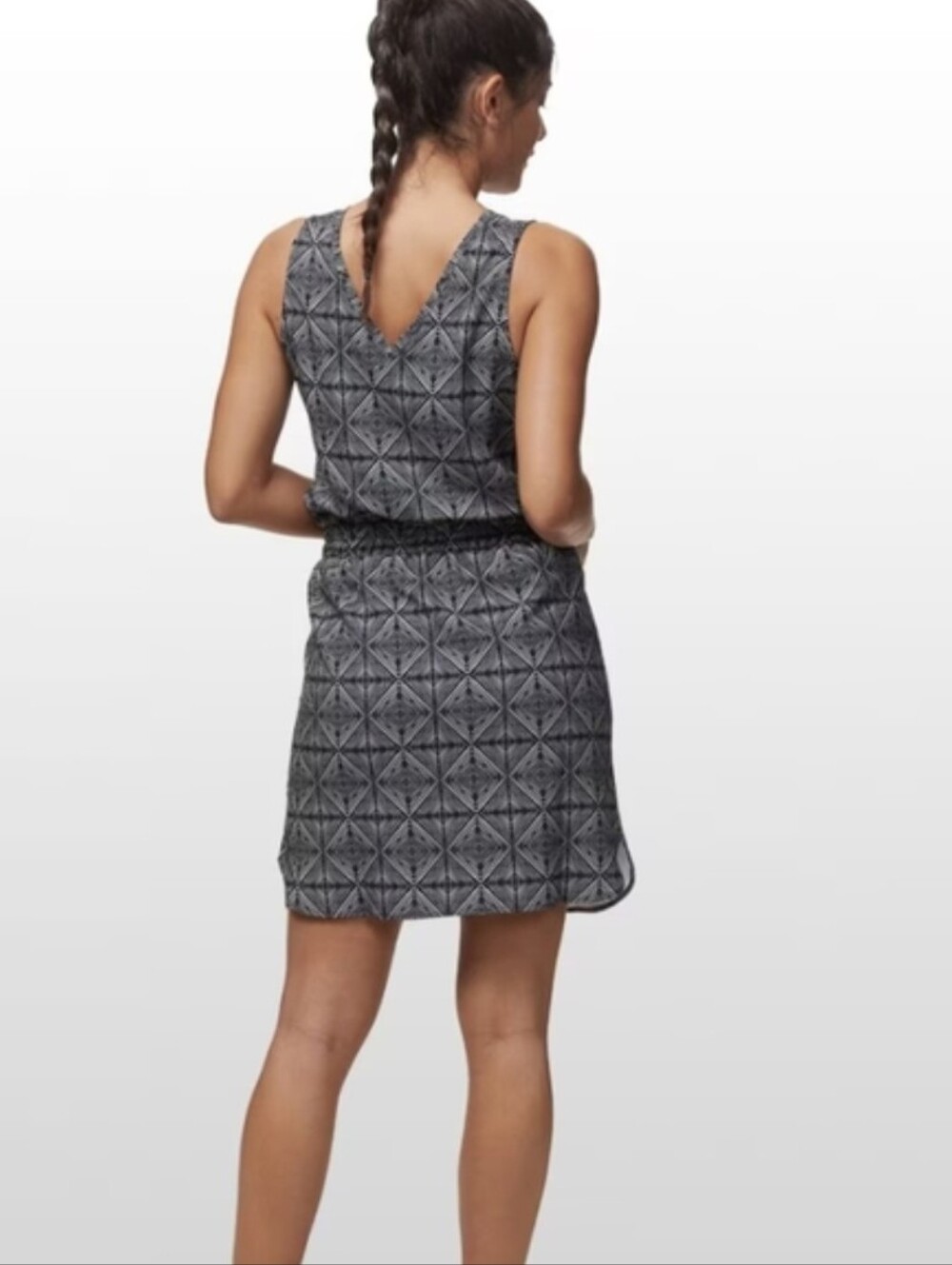 KAVU Ensenada Athletic Athleisure Dress Women's Size L Black Tan Geometric